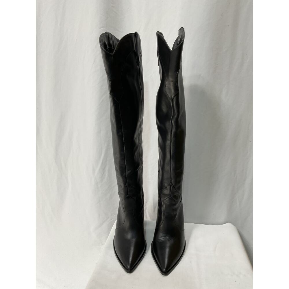 Raye 'Inferno' Black Leather Heeled Boot Size 5.5 - Picture 2 of 5